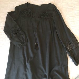 Express black boho lace dress